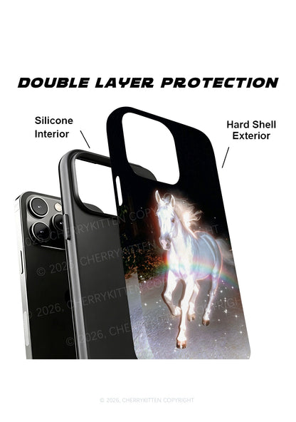 Rainbow Glowing Horse Y2K Phone Case Cherrykitten