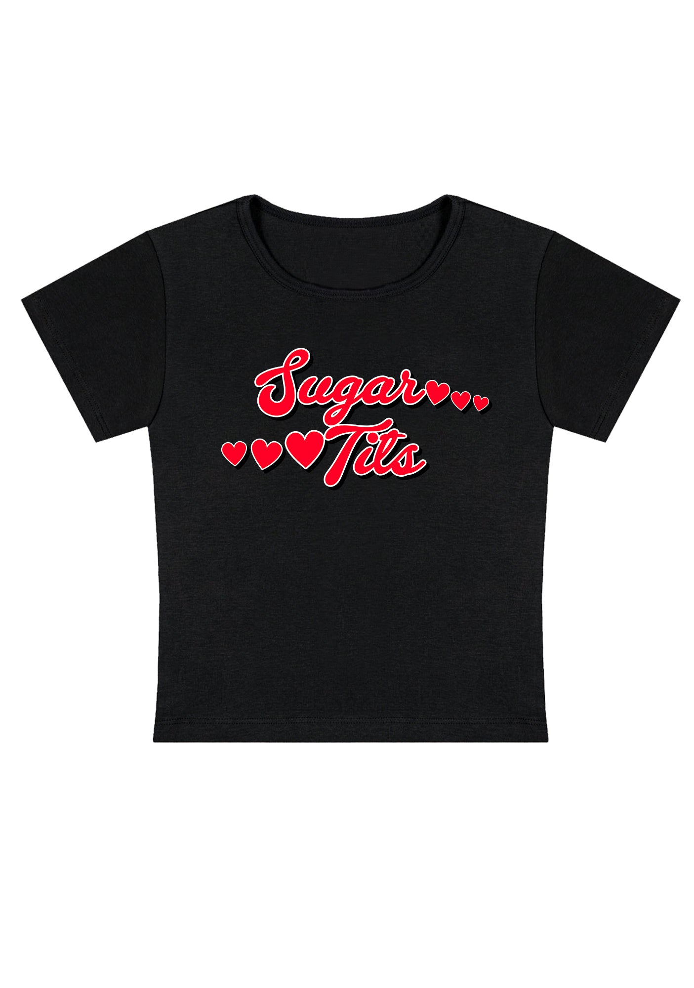 Sugar Six Hearts Y2K Baby Tee