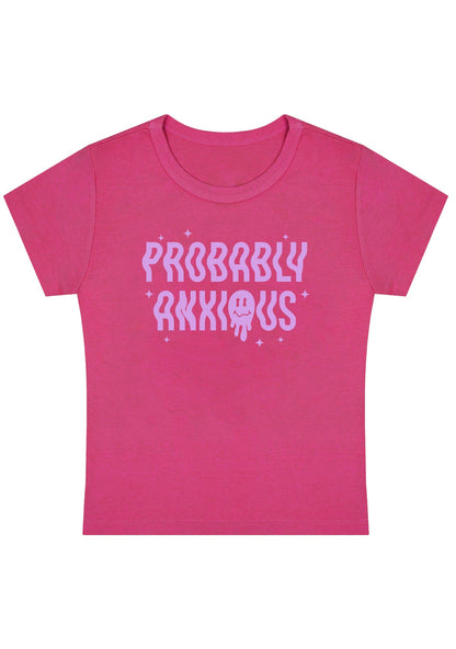 Probably Anxious Grimace Y2K Baby Tee