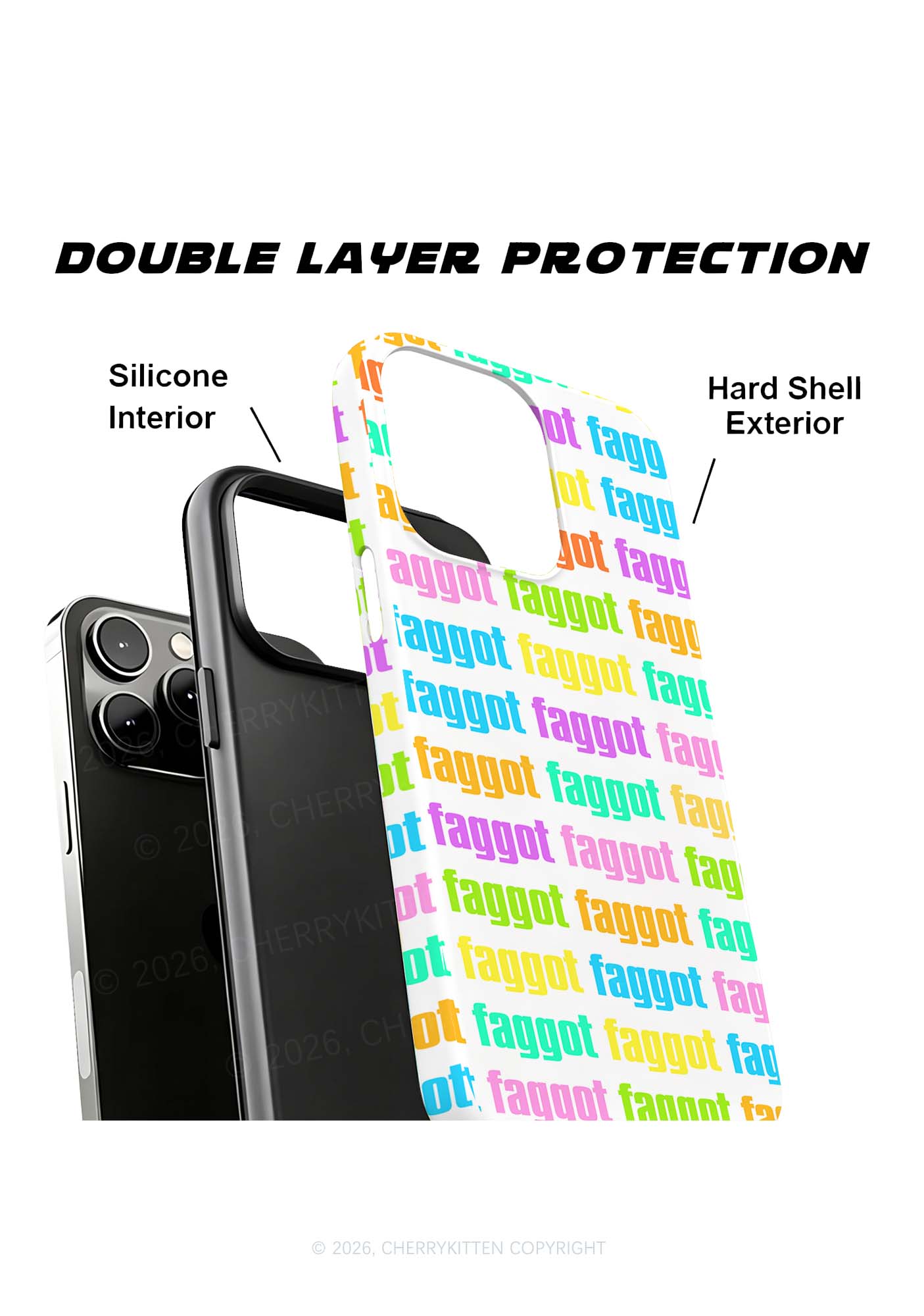Rainbow Faggot Slogan Pride Y2K Phone Case Cherrykitten