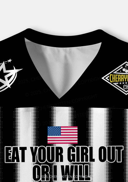 Custom Black Eat Your Girl Out Pride Y2K Crop Sport Jersey Shirts Cherrykitten