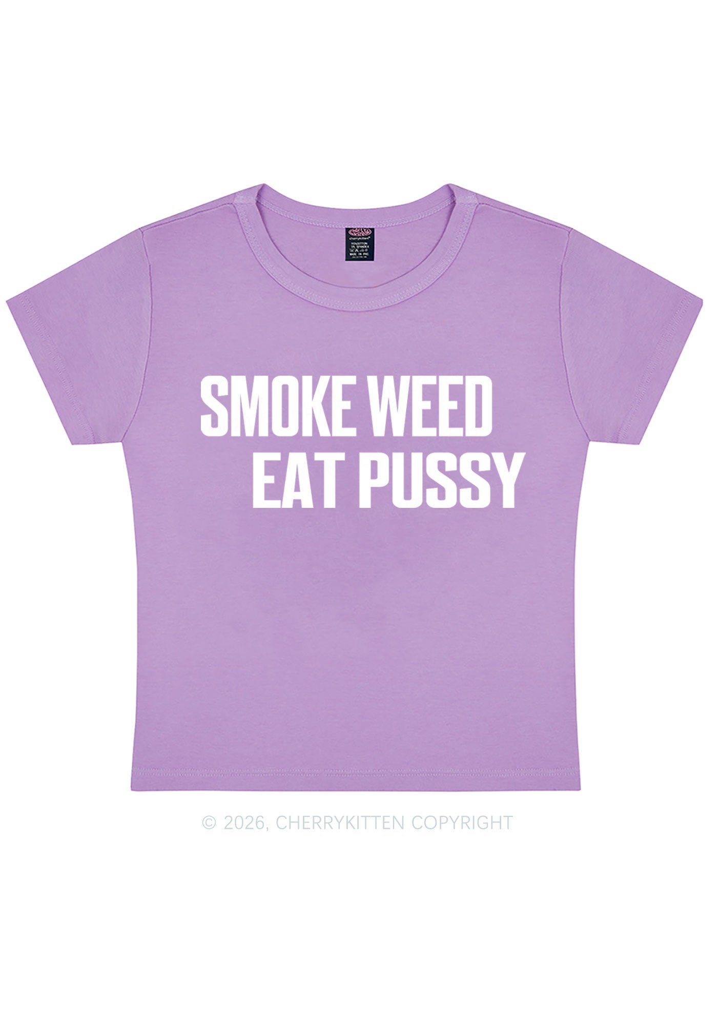 Smoke Wxxd Eat Puxxy Y2K Baby Tee Cherrykitten