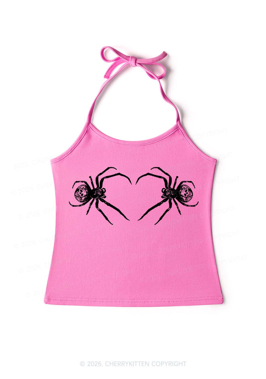 Skull Spider Y2K Halter Neck Cami Cherrykitten