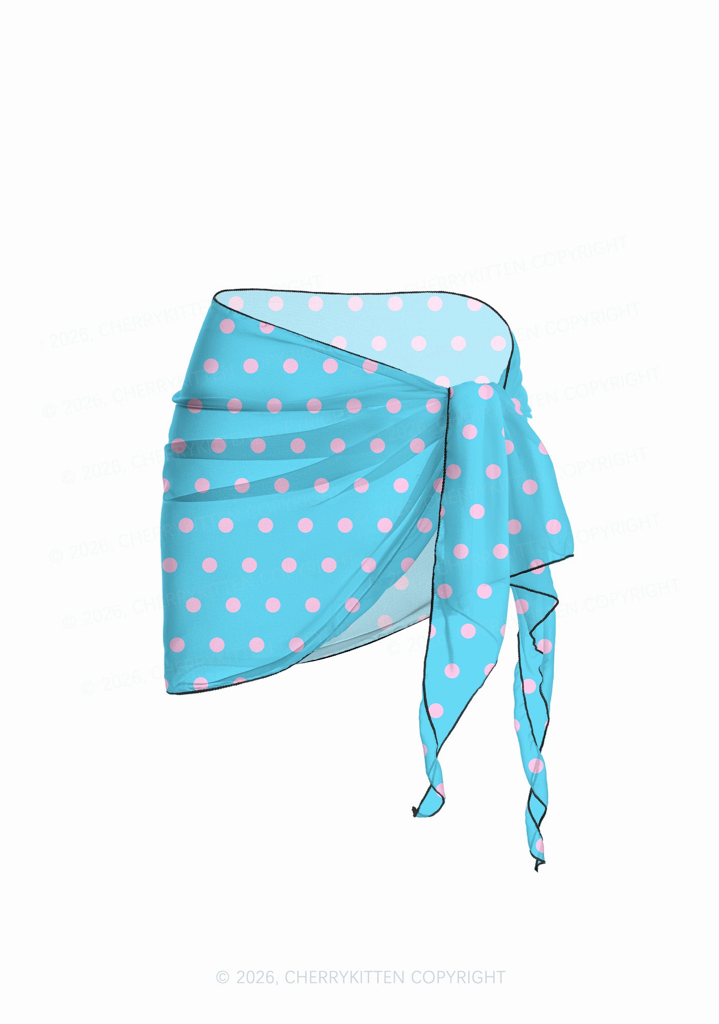 Blue And Pink Dots Y2K Print Bikini Set Cherrykitten