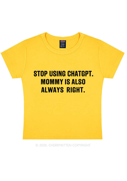 Mommy Also Always Right Y2K Baby Tee Cherrykitten