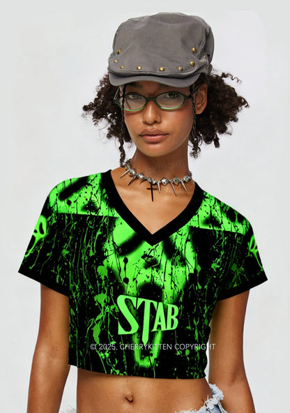 Custom Halloween Stab Ghost Y2K Crop Sport Jersey Shirts Cherrykitten
