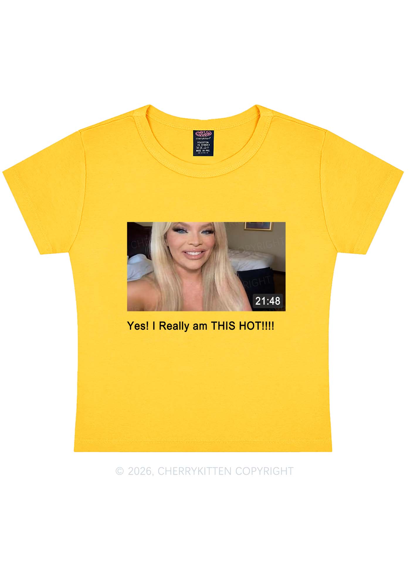 I Am Really Hot Y2K Baby Tee Cherrykitten