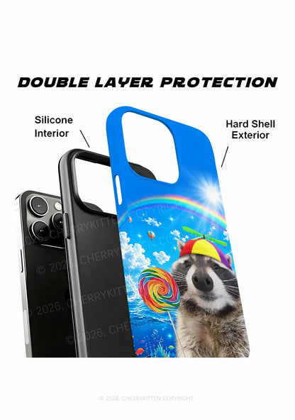 Rainbow Lollipop Raccoon Y2K Phone Case Cherrykitten