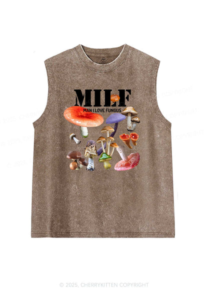 Man I Love Fungus Y2K Washed Muscle Tank Cherrykitten