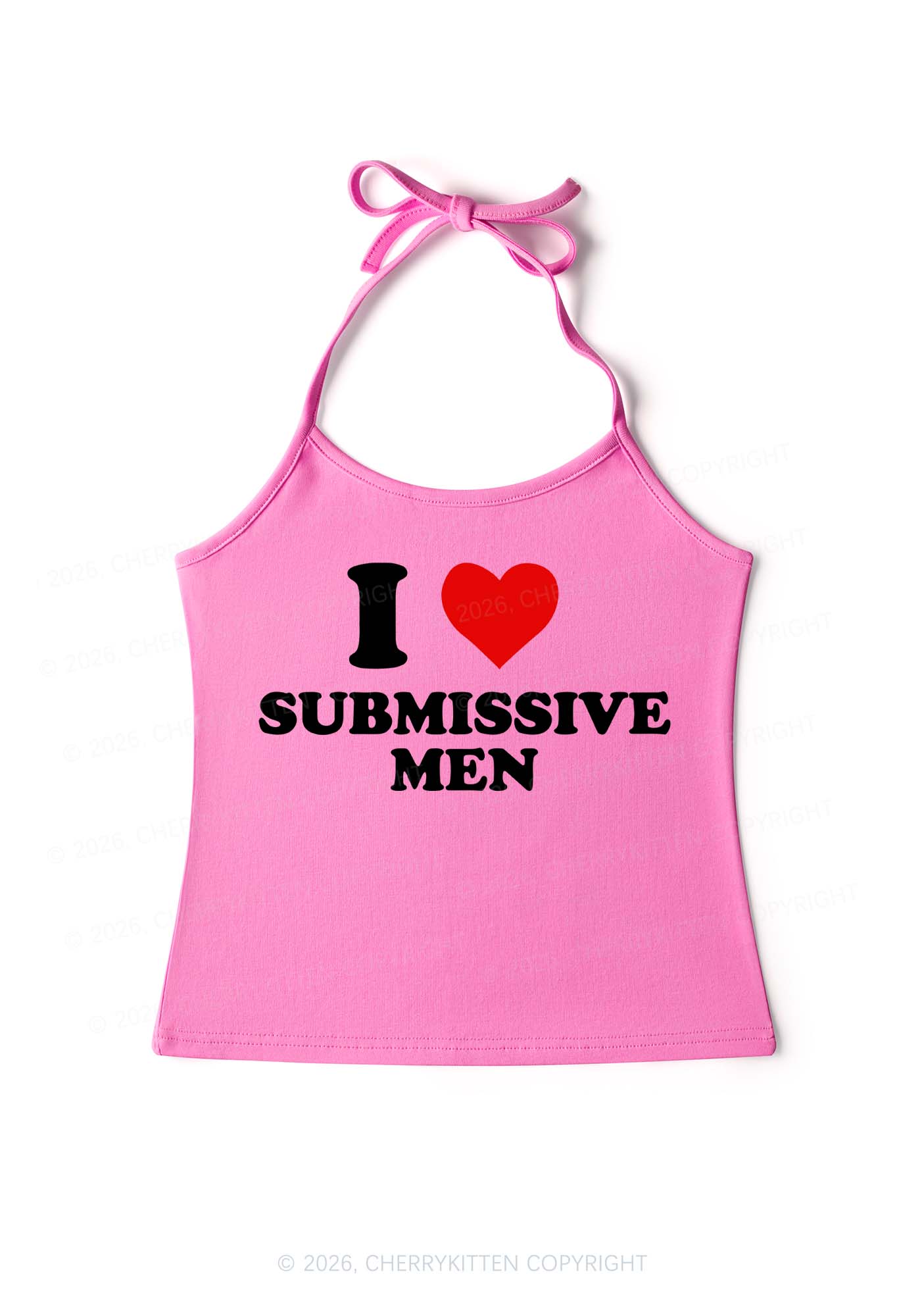 I Love S Men Y2K Halter Neck Cami Cherrykitten