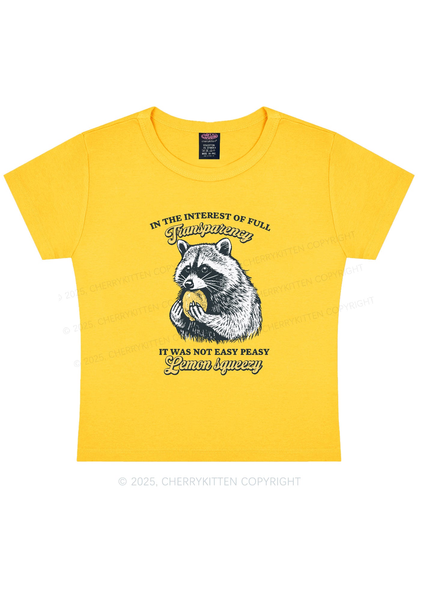 Transparency Lemon Squeezy Y2K Baby Tee Cherrykitten