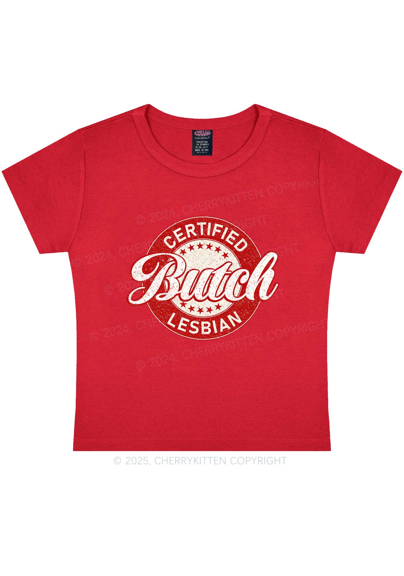 Certified Butch Lesbian Y2K Baby Tee Cherrykitten