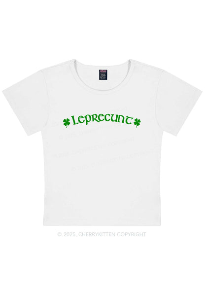 Leprecunt St Patricks Y2K Baby Tee Cherrykitten