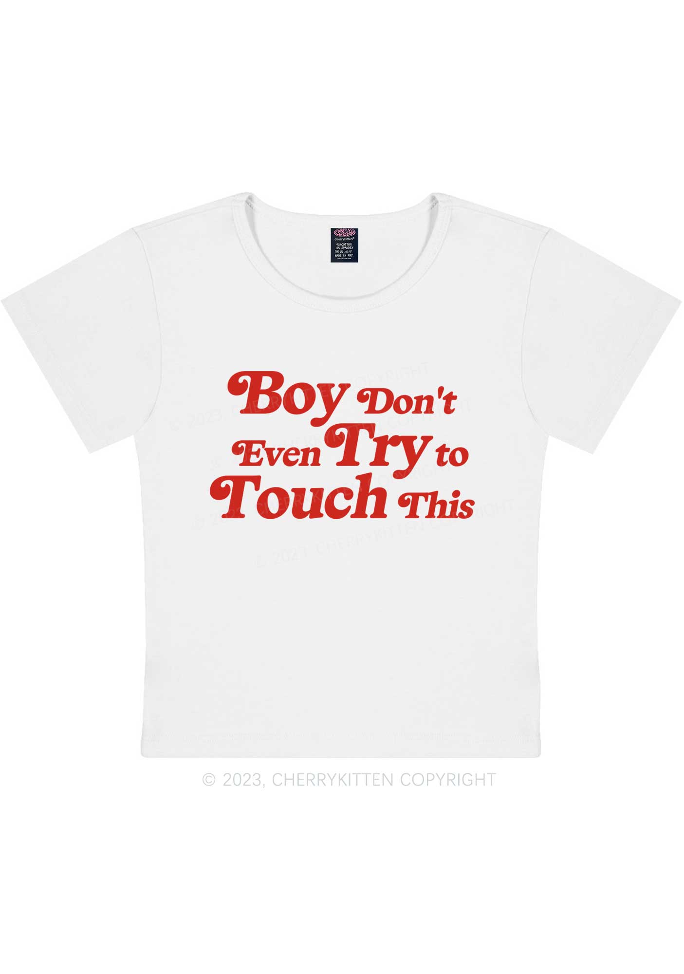 Curvy Boy Don't Touch This Y2K Baby Tee Cherrykitten