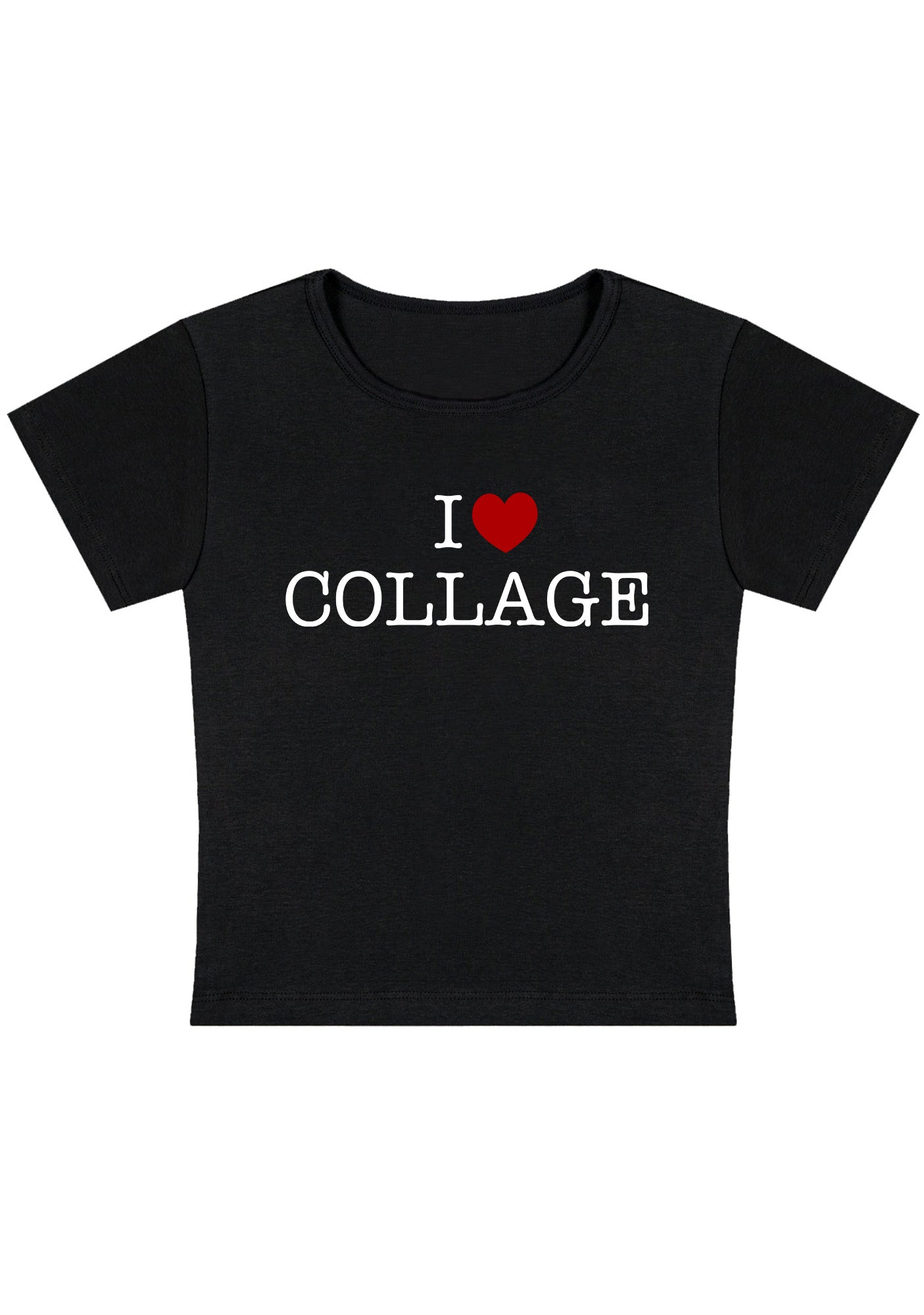 I Love Collage Y2K Baby Tee