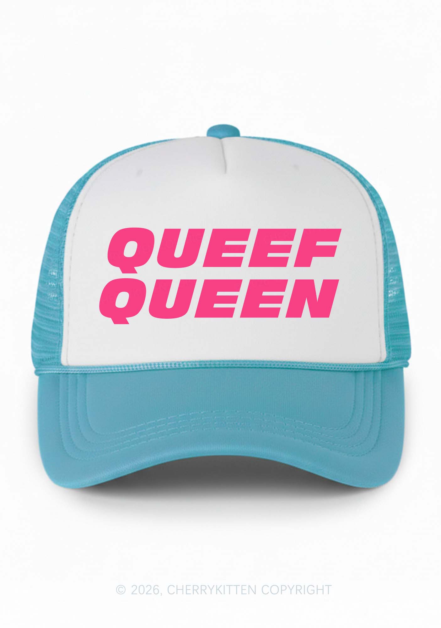 Queef Queen Y2K Colorblock Trucker Hat Cherrykitten
