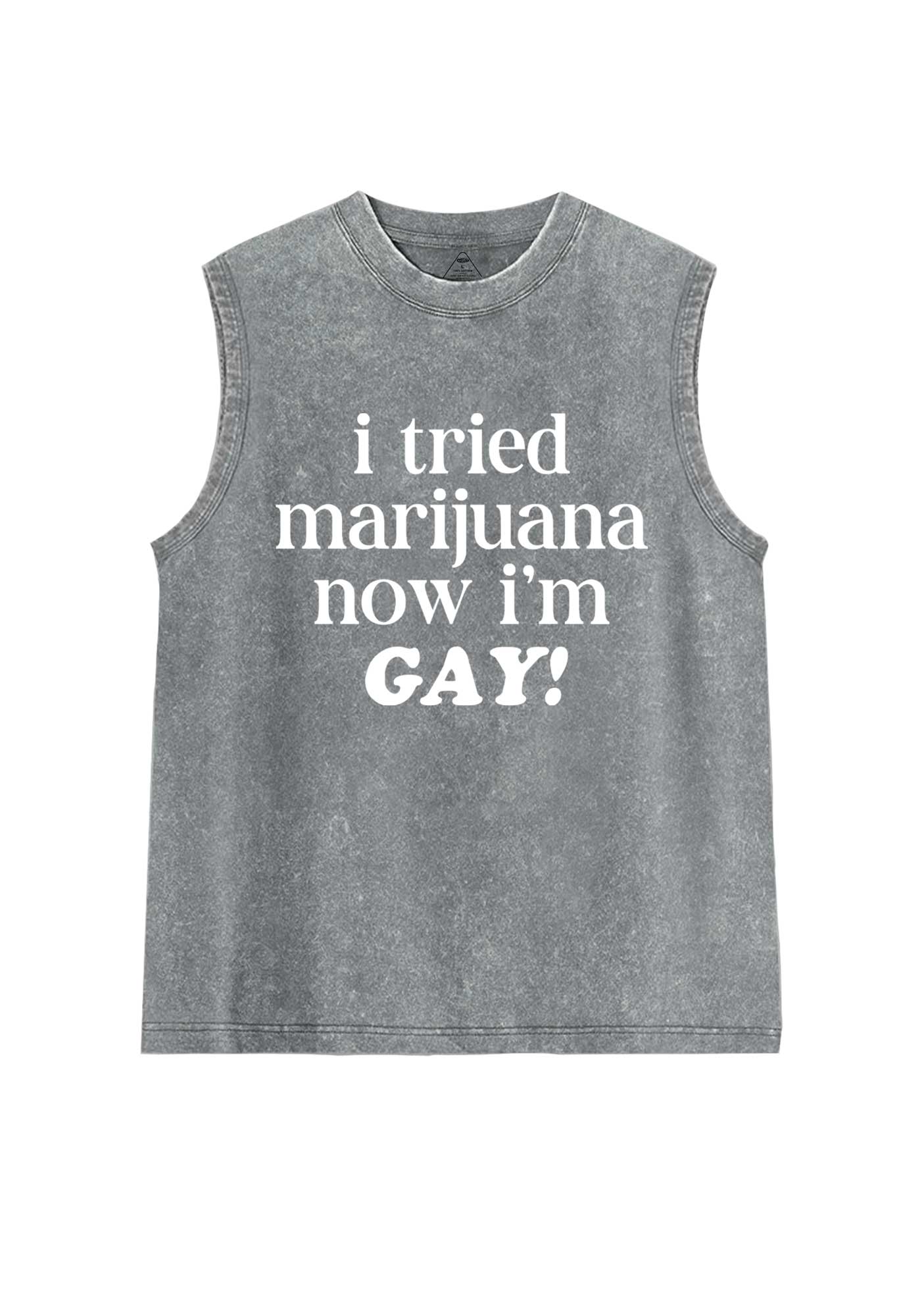 Now Im Gay Pride Y2K Washed Muscle Tank Cherrykitten