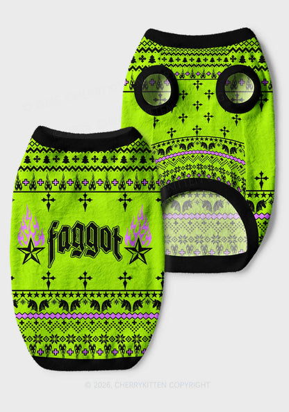 Faggot Stars Pride Y2K Pet Knit Sweatshirt Cherrykitten