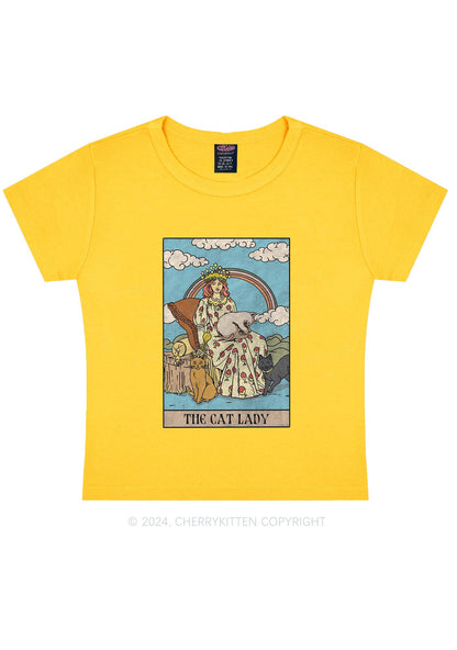 The Cat Lady Y2K Baby Tee Cherrykitten