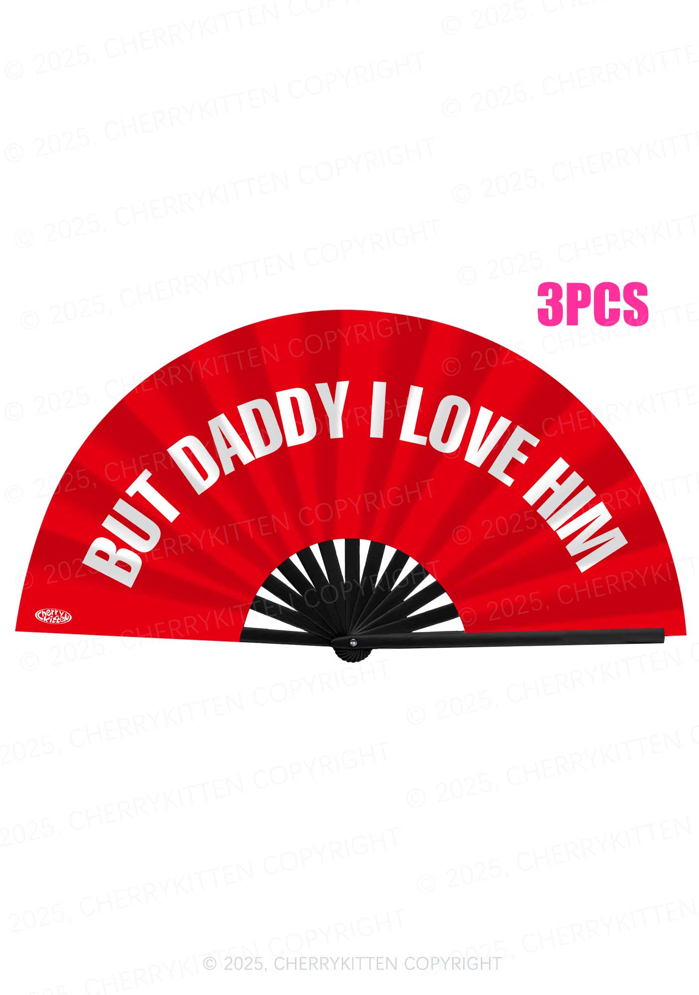 But Daddy I Love Him Pride Y2K Rave Hand Fan Cherrykitten