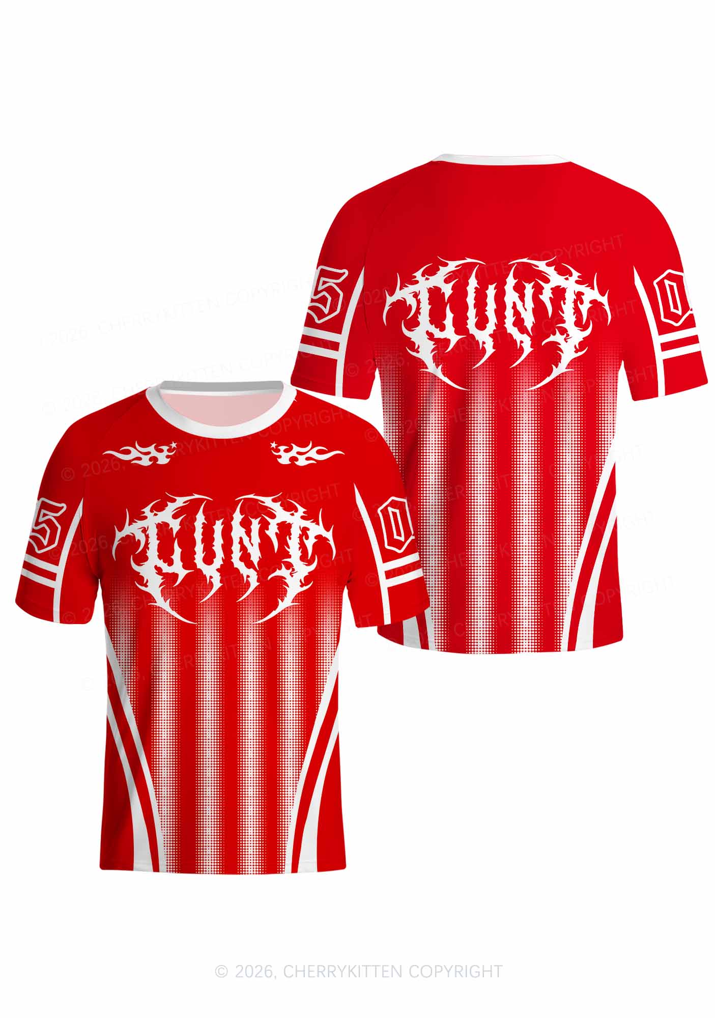 Red Punk Cxxt Y2K Football Jersey Shirts Cherrykitten