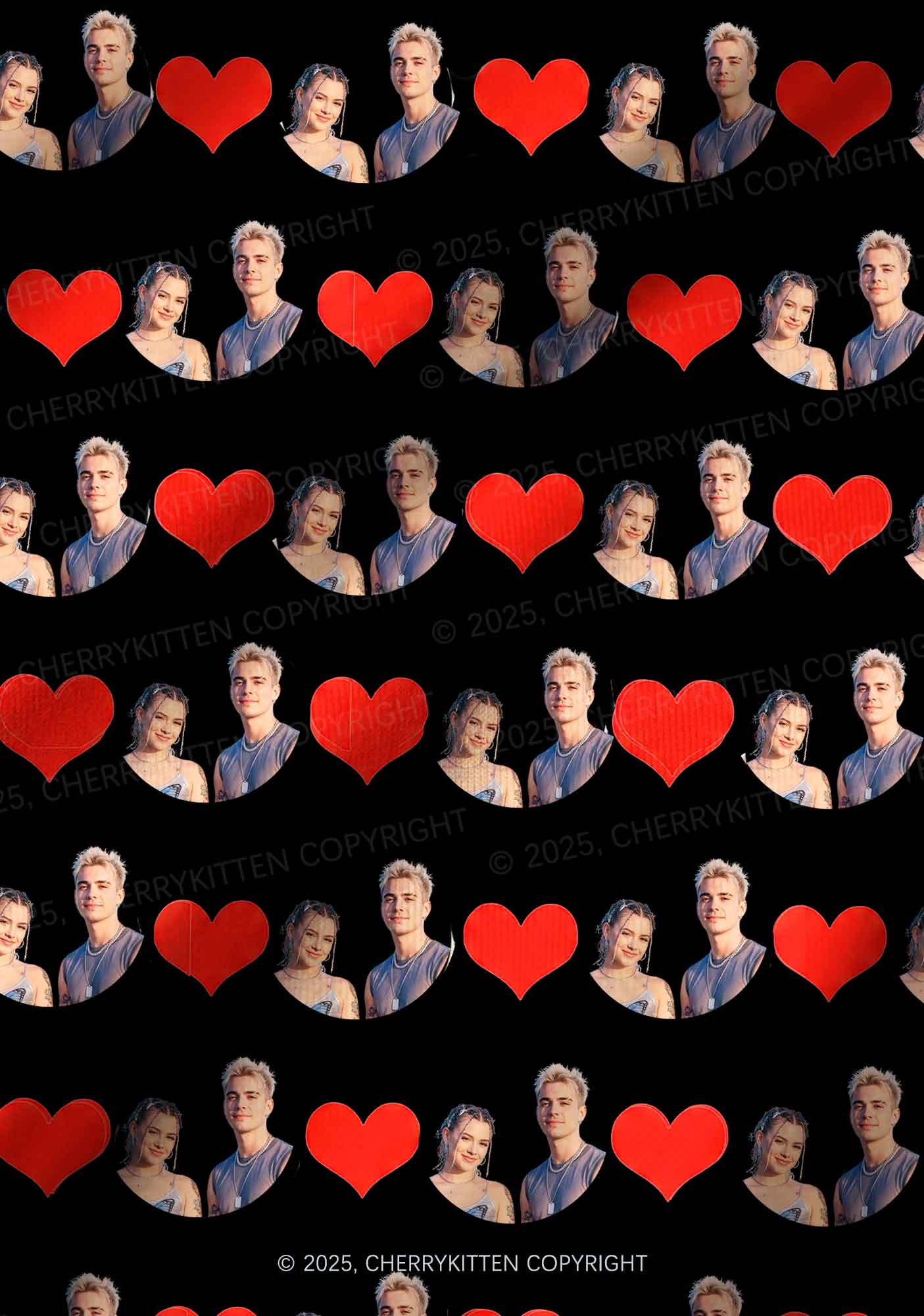 Custom Couple Photo Valentine's Day Y2K Print Couples Boxer Thong Set Cherrykitten