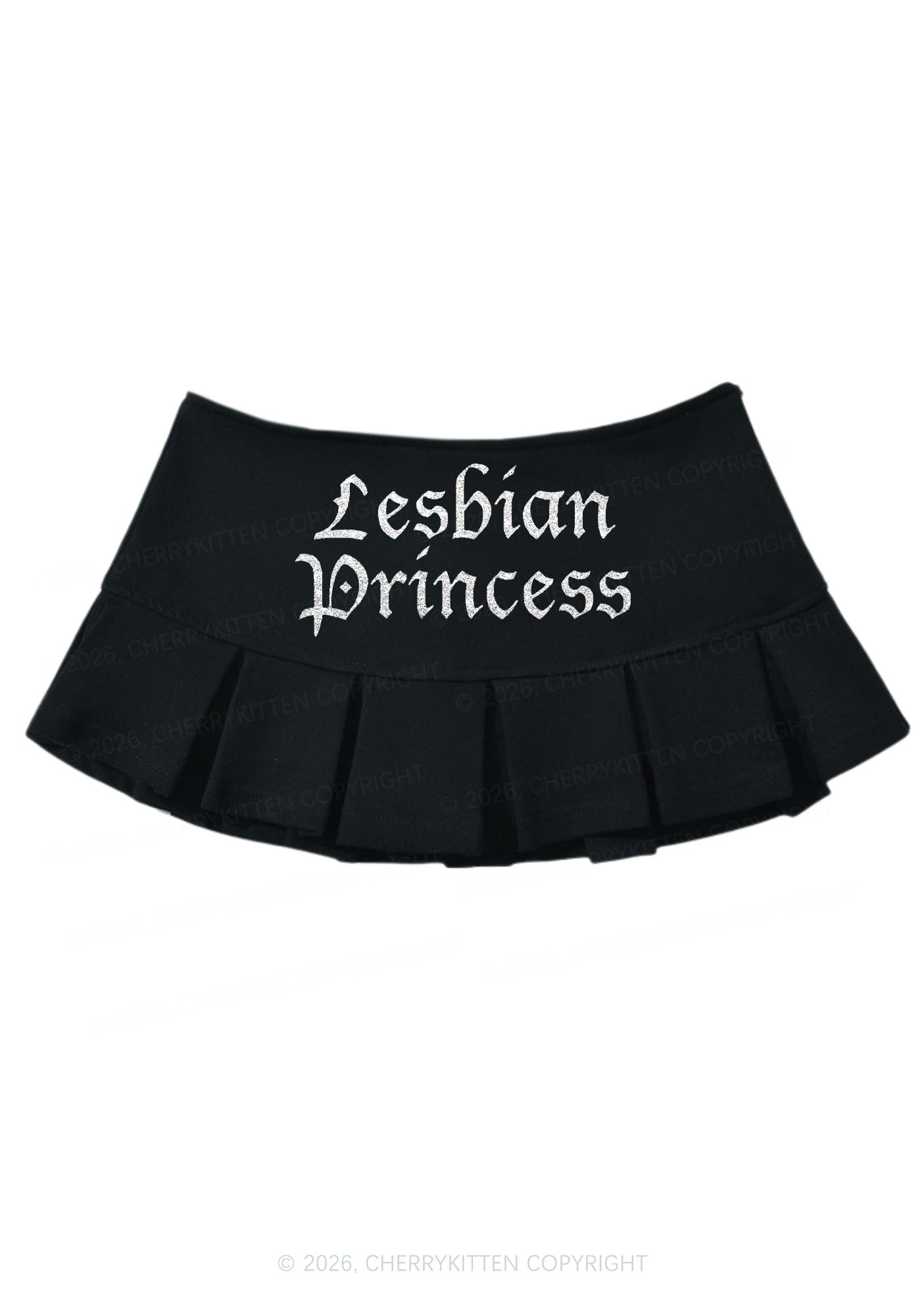 Glitter Lesbian Princess Pride Y2K Mini Pleated Skirts Cherrykitten