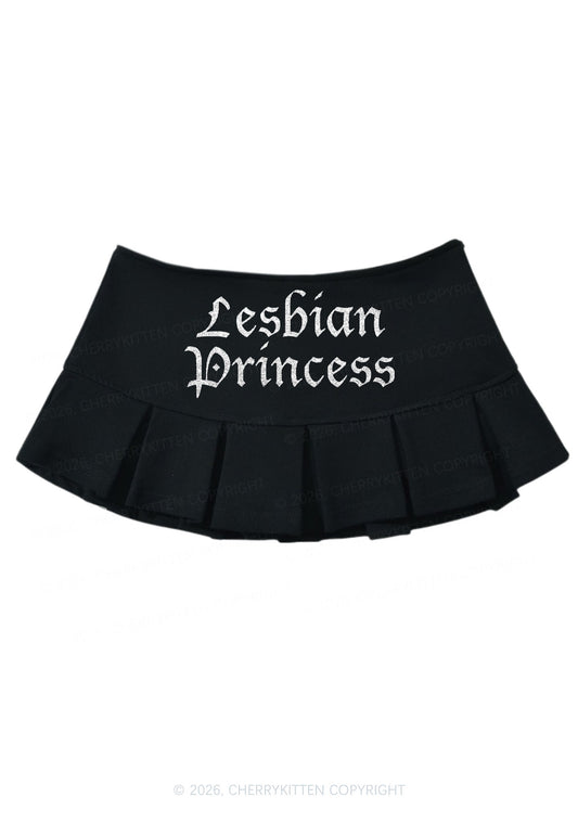 Glitter Lesbian Princess Pride Y2K Mini Pleated Skirts Cherrykitten