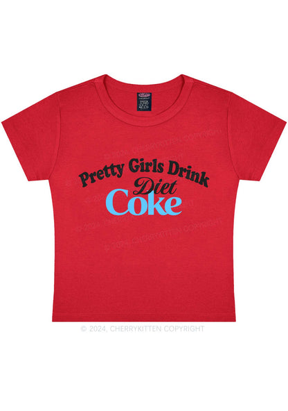 Pretty Girls Drink Diet Coke Y2K Baby Tee Cherrykitten