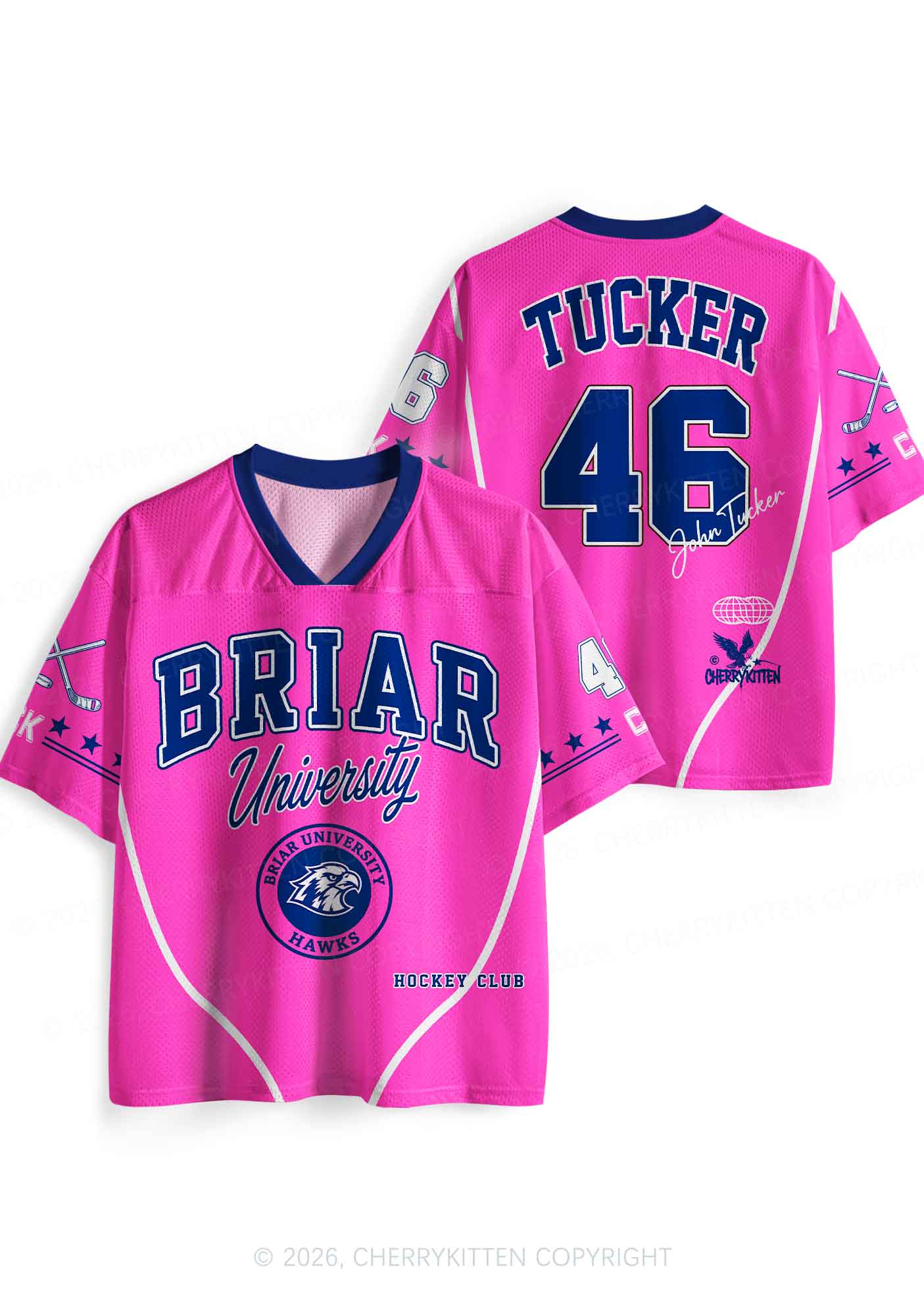 Pink Hockey Team JT Y2K Sport Jersey Shirts Cherrykitten