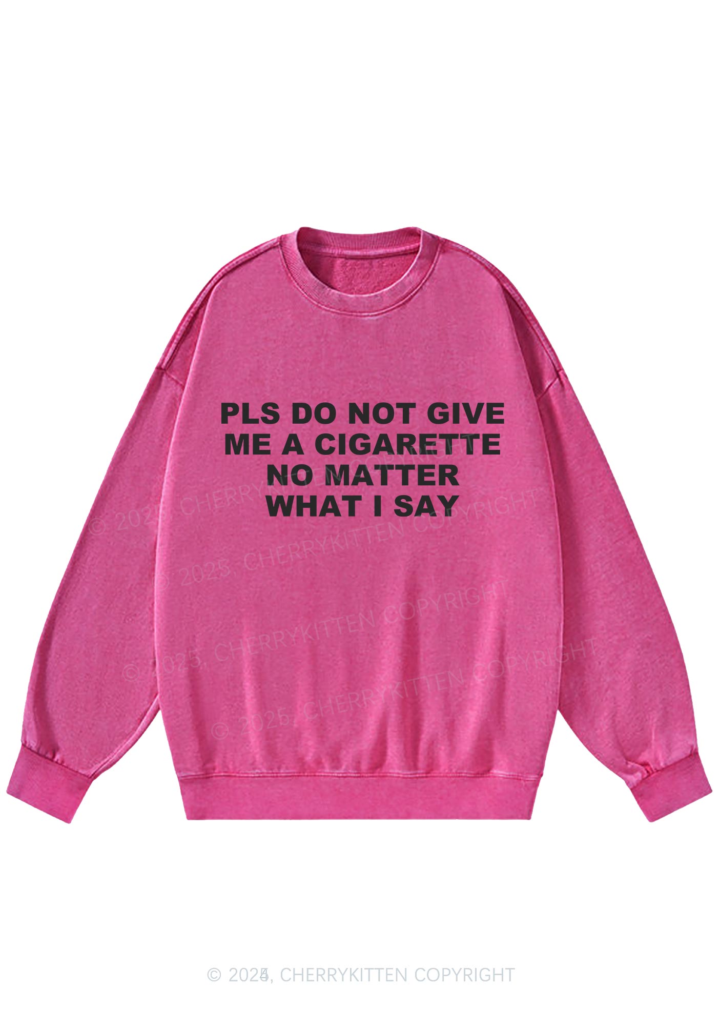 Dont Give Me Cigarette Y2K Washed Sweatshirts Cherrykitten