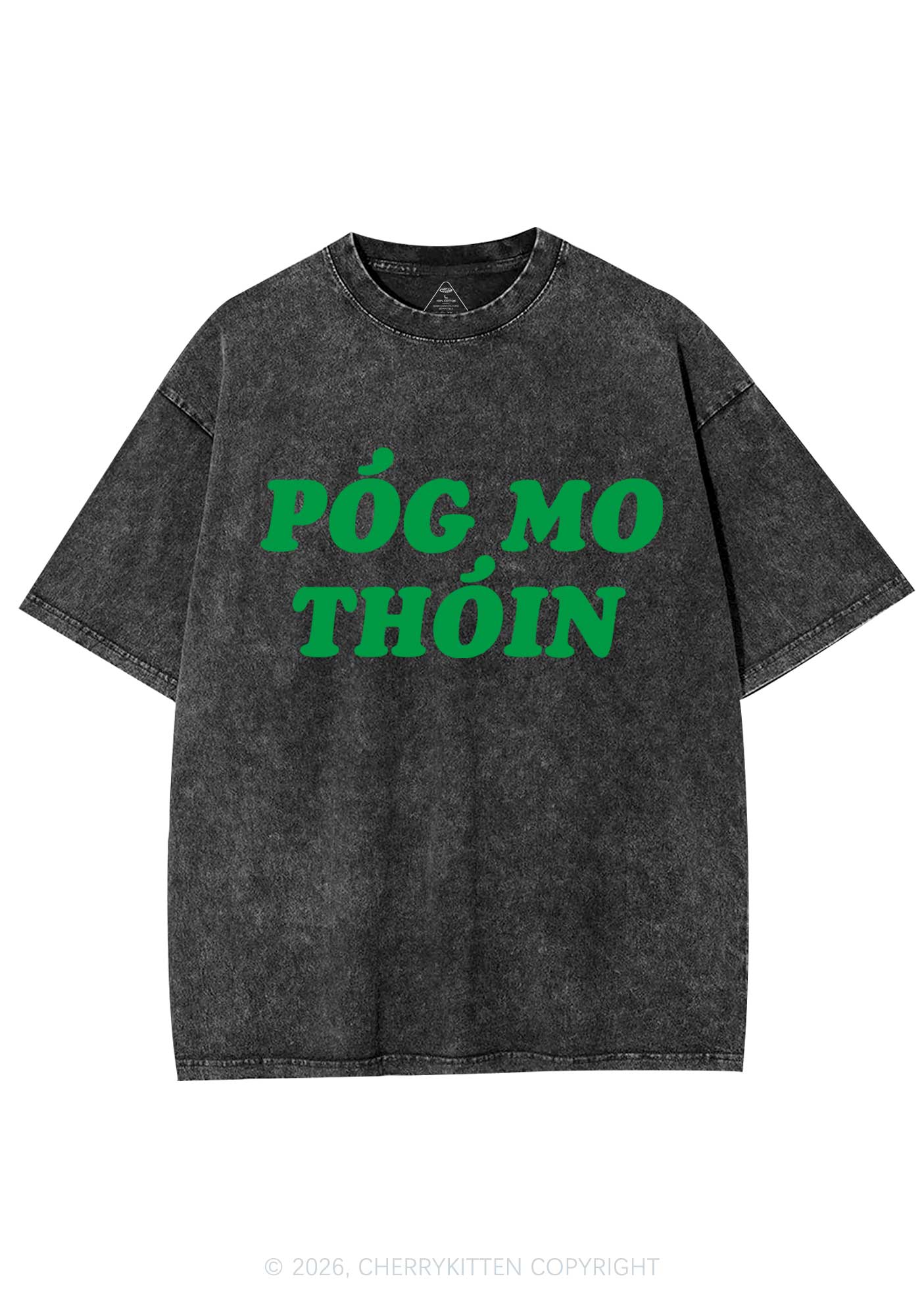 Pog Mo Thoin St Patricks Y2K Shirts Washed Tee Cherrykitten