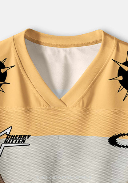 Custom God Give Cat Y2K Crop Sport Jersey Shirts Cherrykitten