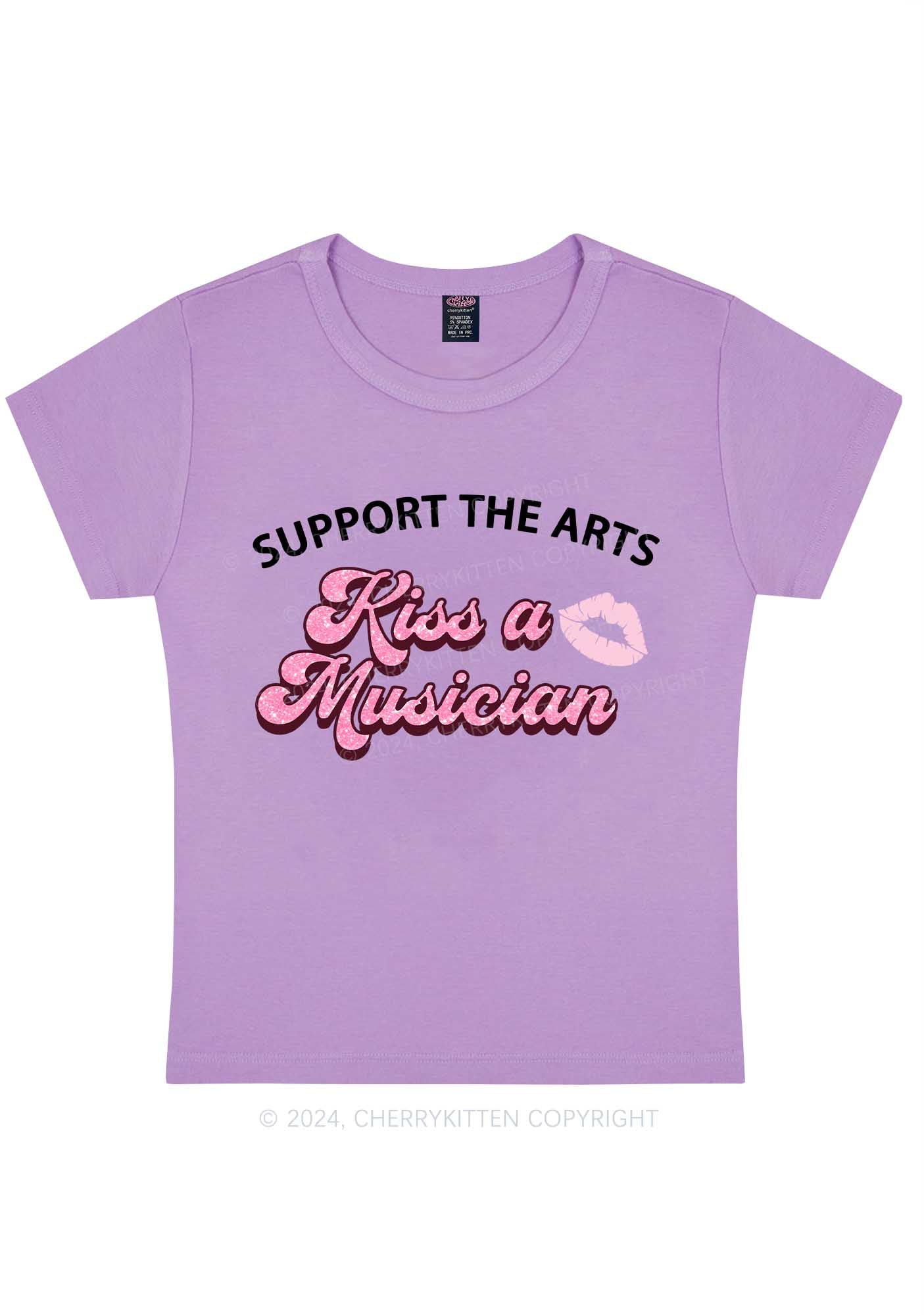 Curvy Kiss A Musician Y2K Baby Tee Cherrykitten