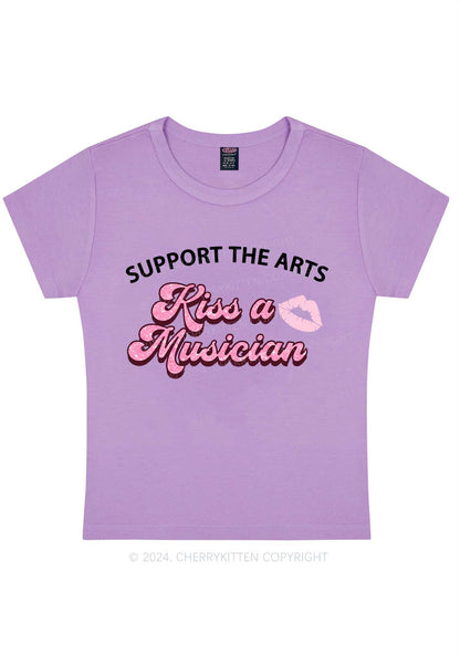 Curvy Kiss A Musician Y2K Baby Tee Cherrykitten