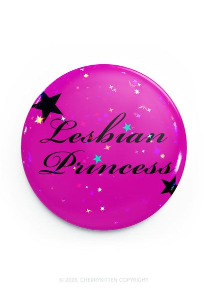 Hot Pink Lesbian Princess Pride 1Pc Y2K Pin Badge Cherrykitten