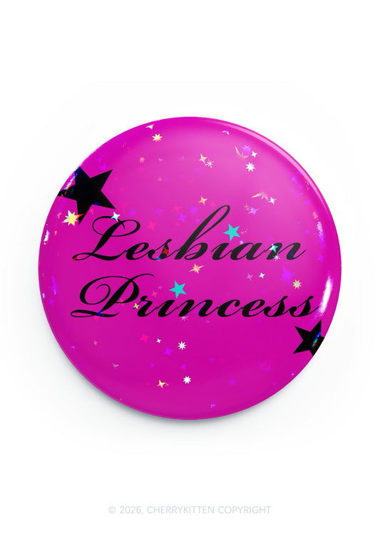 Hot Pink Lesbian Princess Pride 1Pc Y2K Pin Badge Cherrykitten