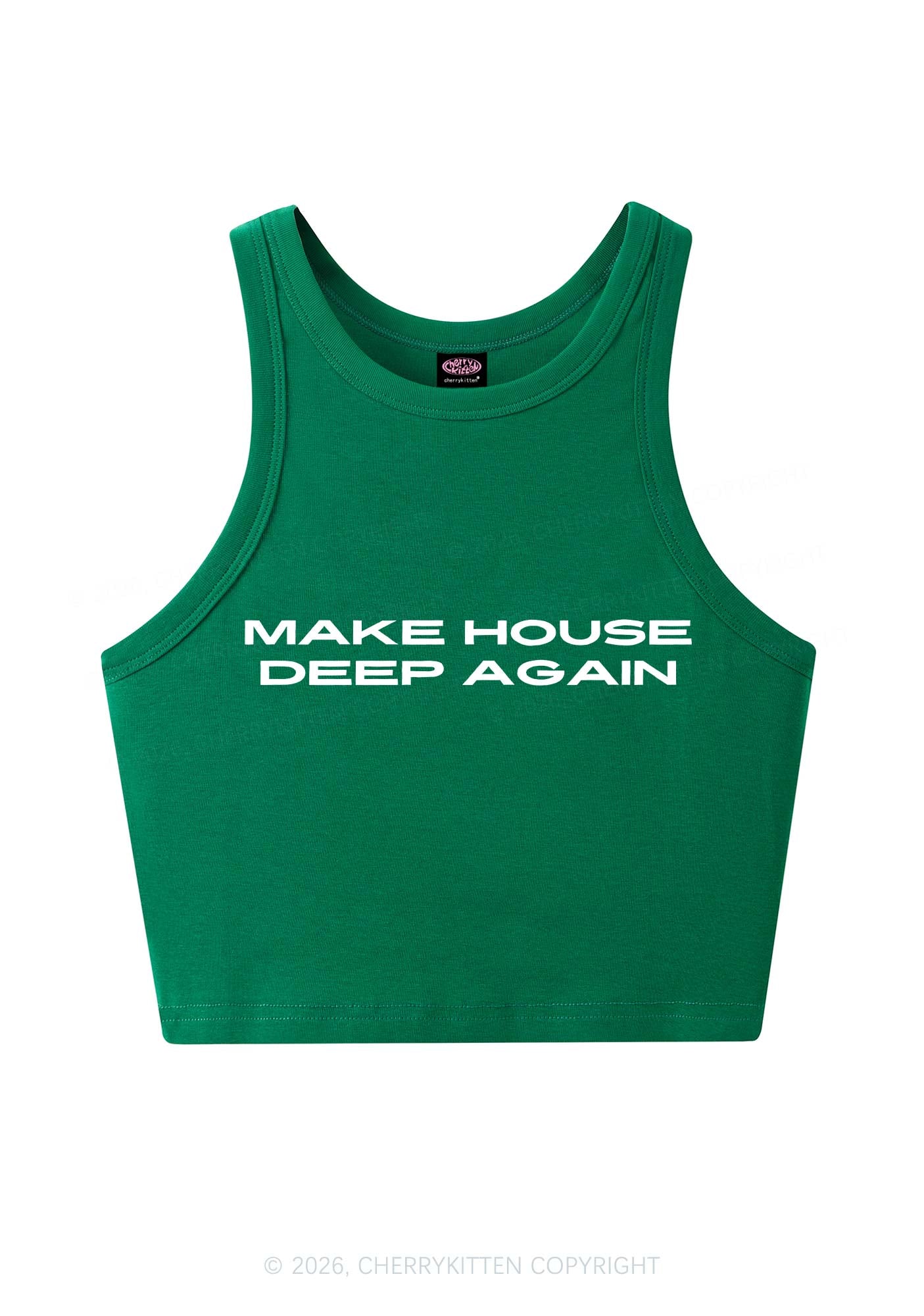 Make House Deep Again Y2K Crop Tank Top Cherrykitten