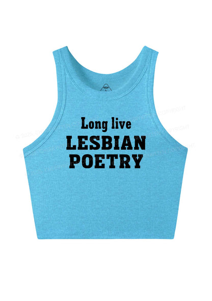 Lesbian Poetry Pride Y2K Crop Tank Top Cherrykitten