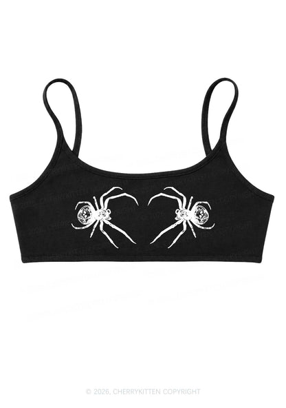 Skull Spider Y2K Super Crop Cami Cherrykitten