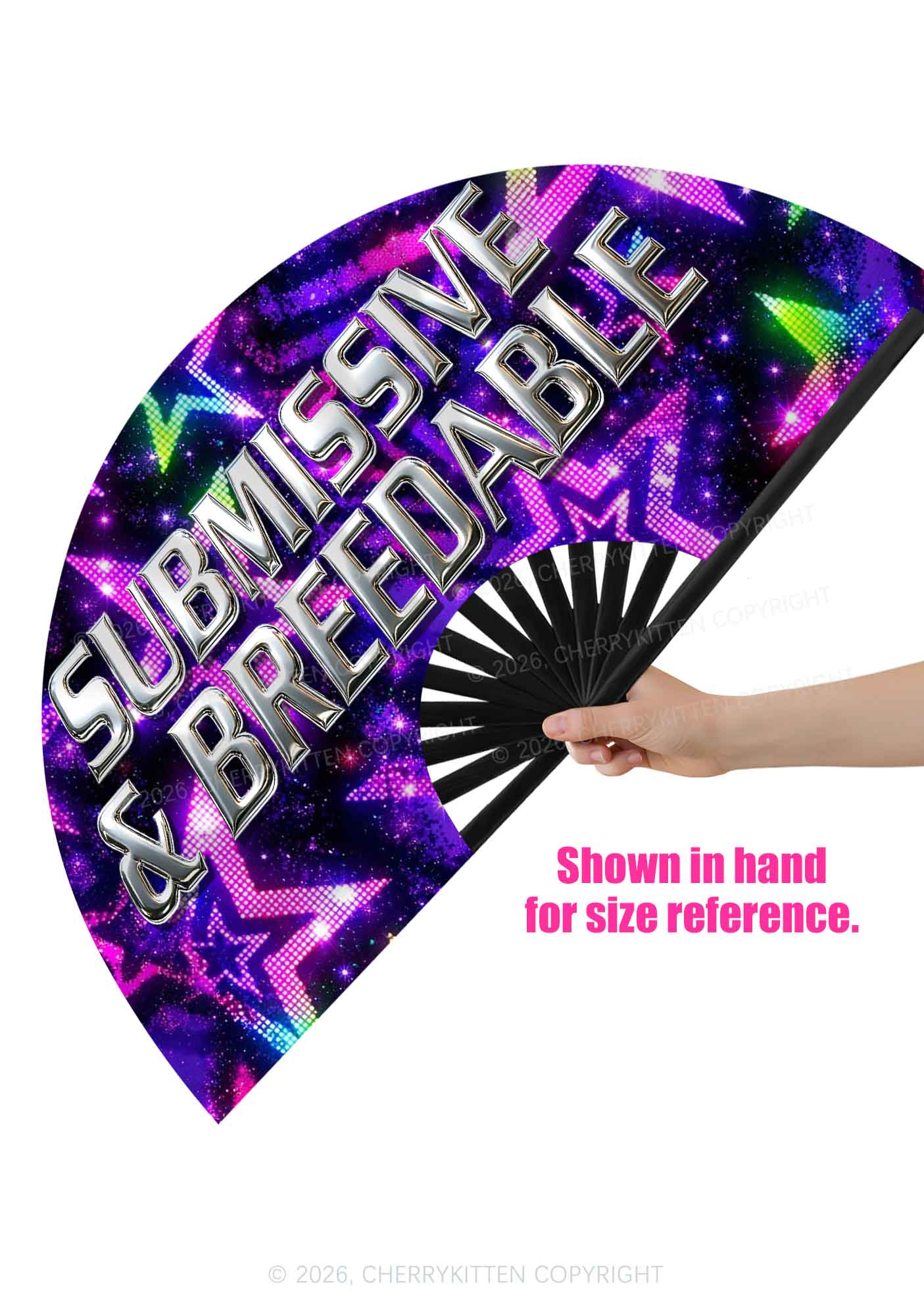 Submissive Breedable Y2K Rave Hand Fan Cherrykitten