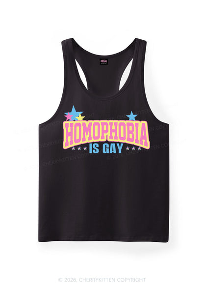Homophobia Is Gay Pride Y2K Men Racerback Tank Top Cherrykitten