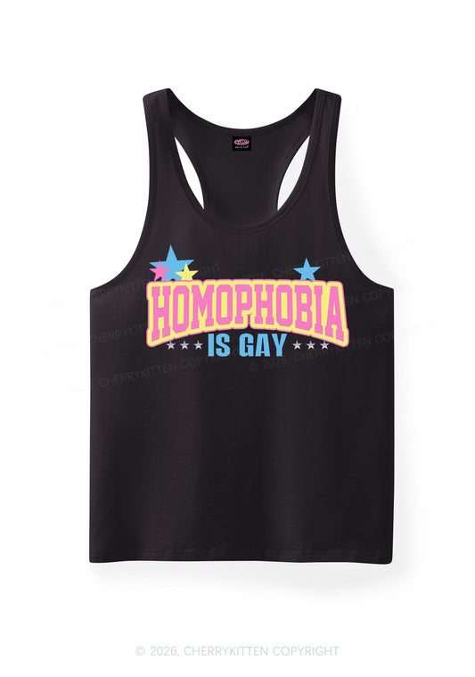 Homophobia Is Gay Pride Y2K Men Racerback Tank Top Cherrykitten