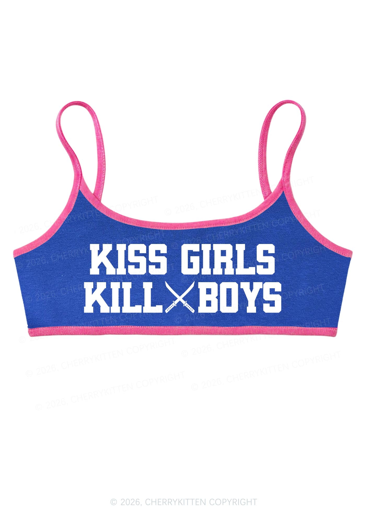 Kiss Girls Kill Boys Pride Y2K Super Crop Cami Cherrykitten