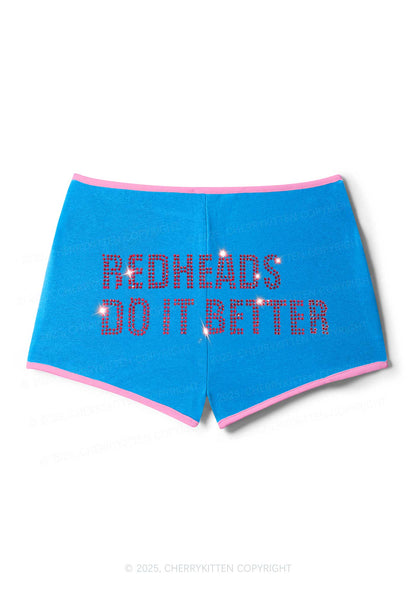 Rhinestone Redheads Do It Better Y2K Booty Shorts Cherrykitten
