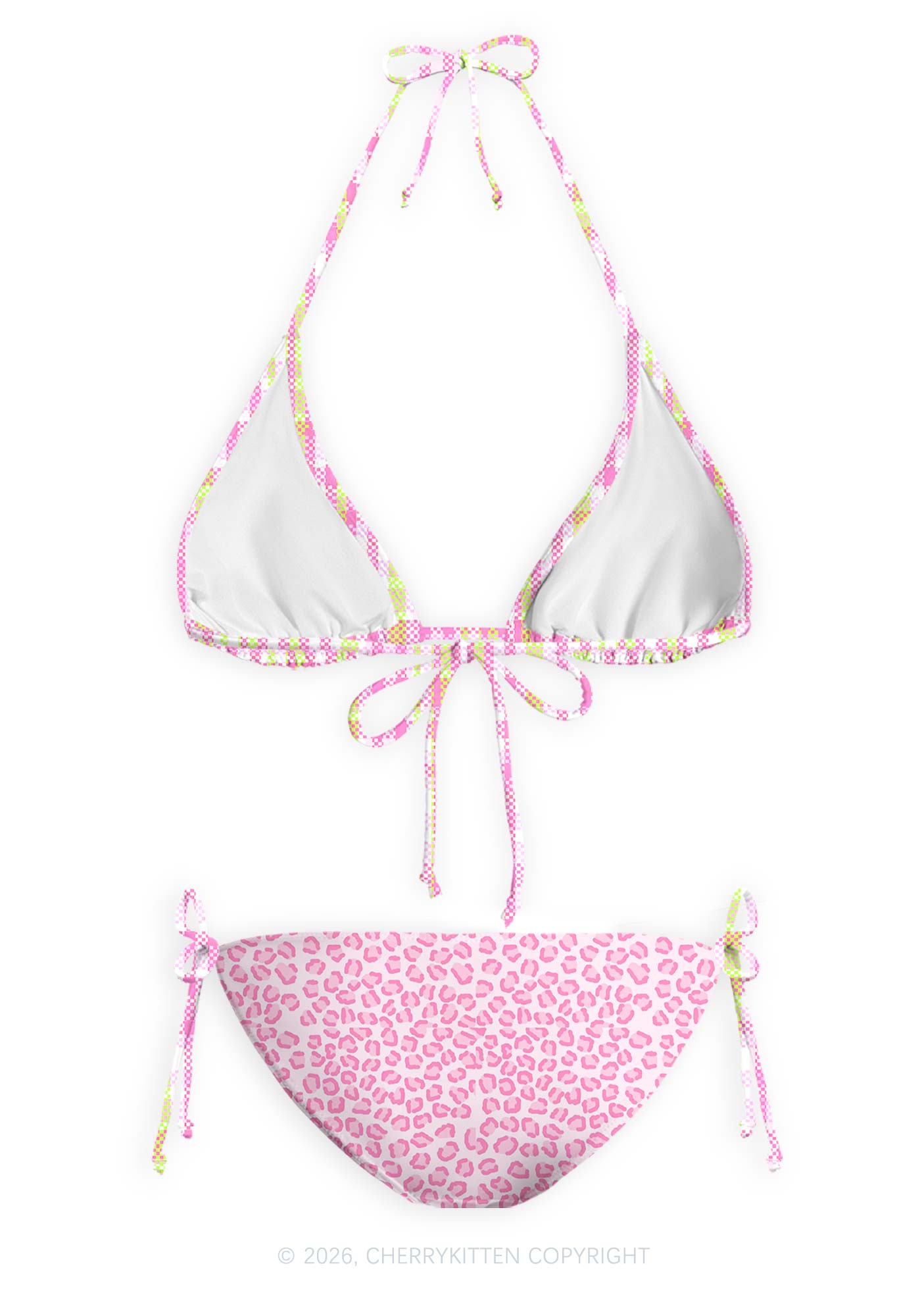 Sapphic Tendencies Pride Y2K Print Bikini Set Cherrykitten