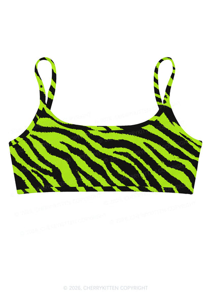 Green Zebra Y2K Print Super Crop Cami Cherrykitten