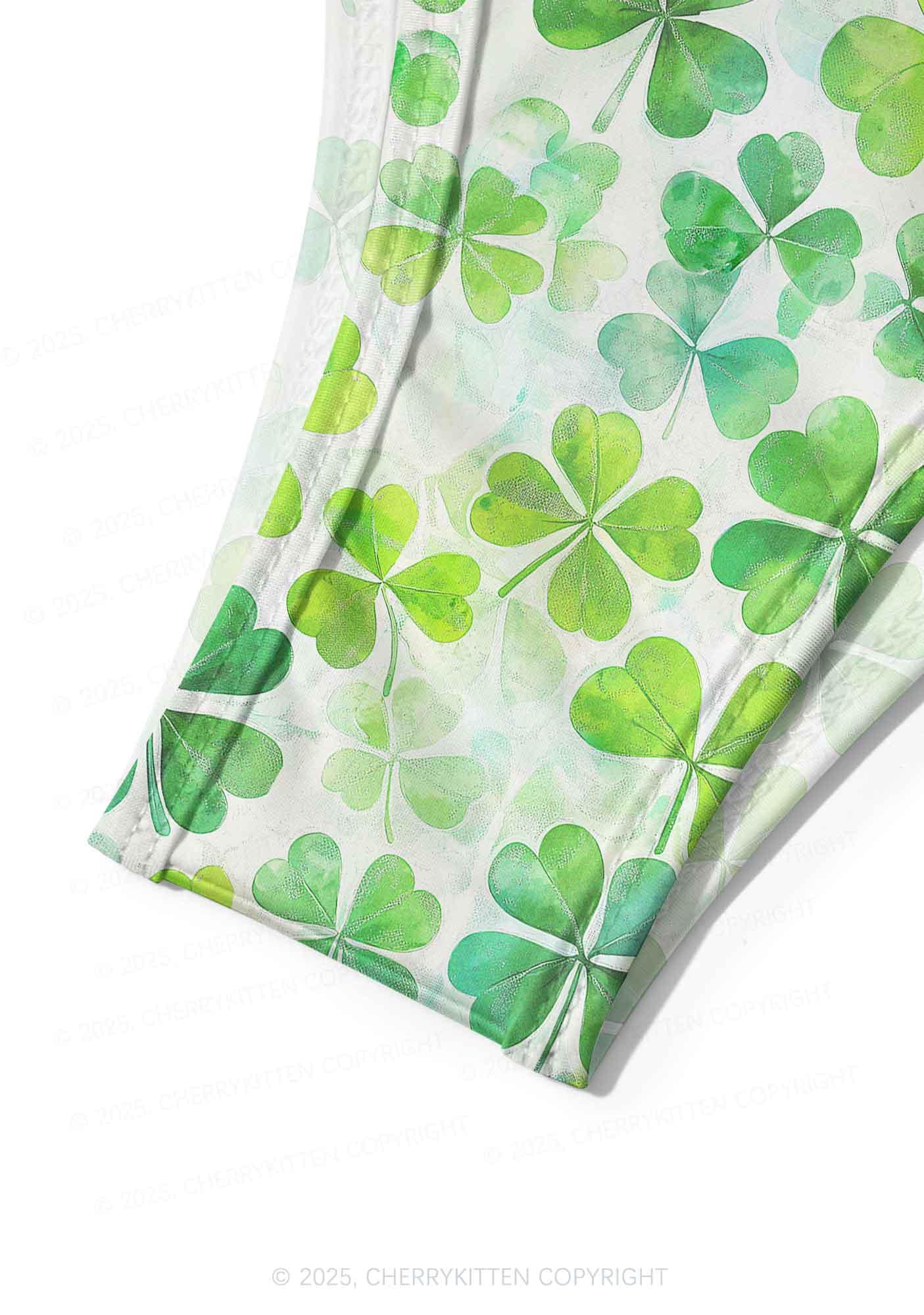 Green Shamrock Y2K Print Bikini Set Cherrykitten