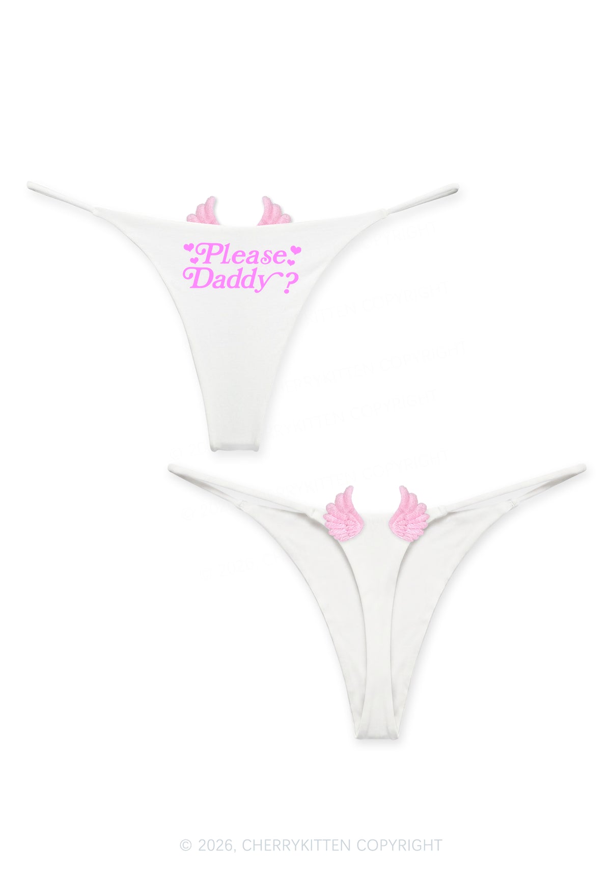 Please Daddy Y2K Goth Angel Wings Bikini String Thong Cherrykitten