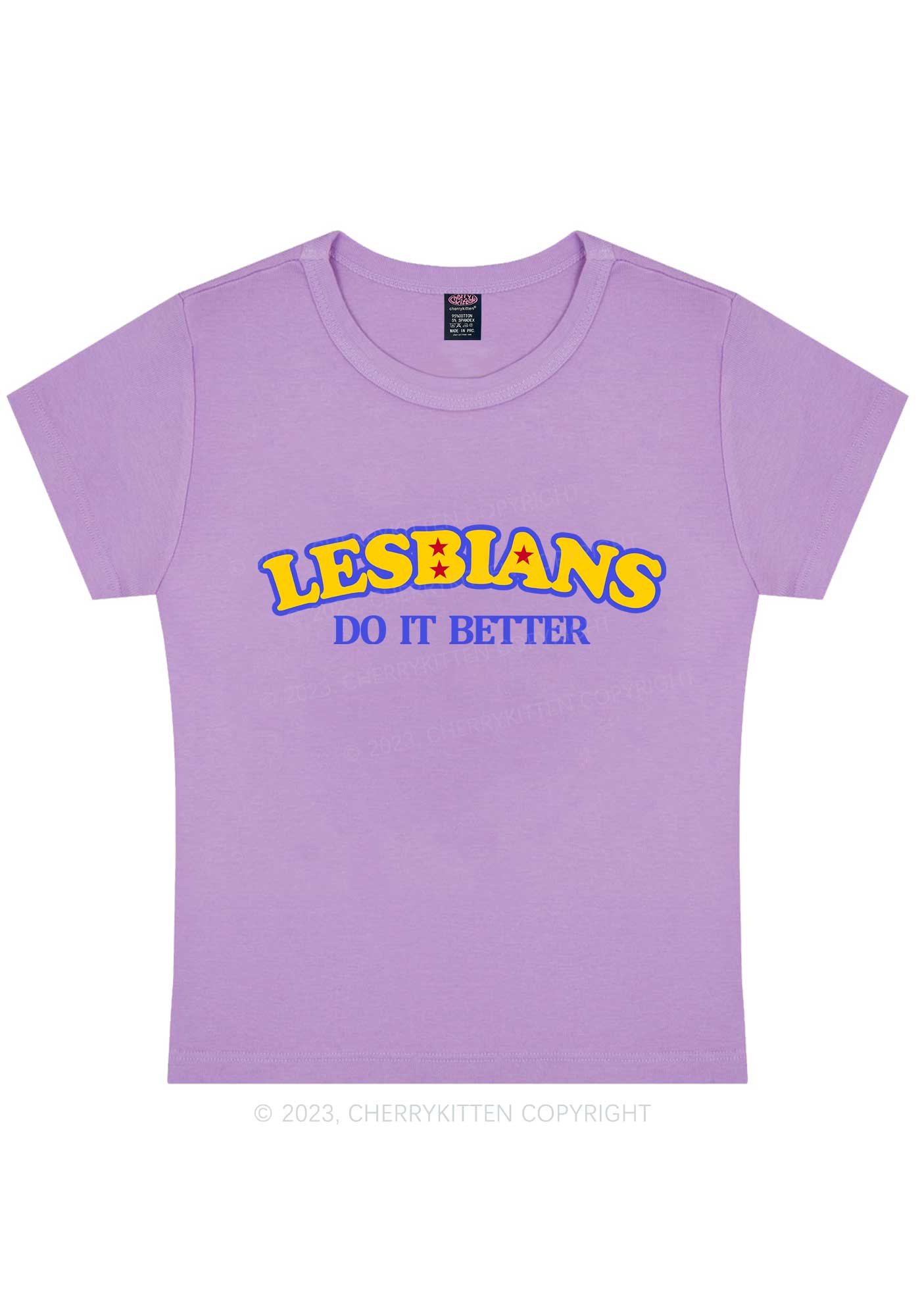 Lesbians Do It Better Y2K Baby Tee Cherrykitten